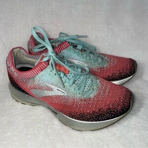 Brooks Levitate 2 Running Shoes Women's 7.5 Coral Blue 1202791B872 Mesh Teal Red